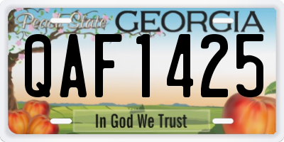 GA license plate QAF1425