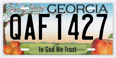 GA license plate QAF1427