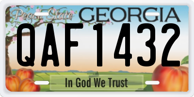 GA license plate QAF1432