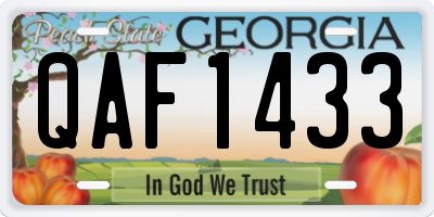 GA license plate QAF1433