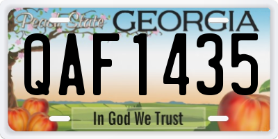 GA license plate QAF1435