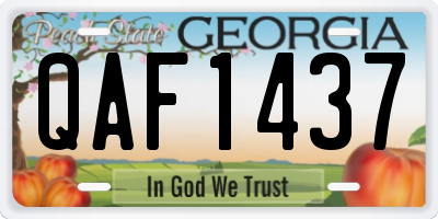 GA license plate QAF1437
