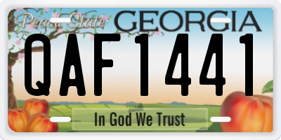 GA license plate QAF1441