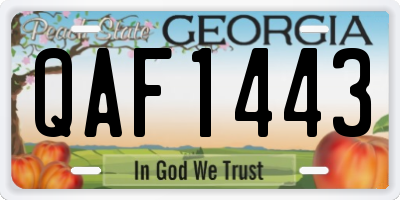 GA license plate QAF1443