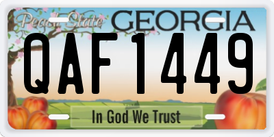GA license plate QAF1449