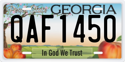 GA license plate QAF1450