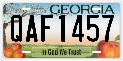 GA license plate QAF1457