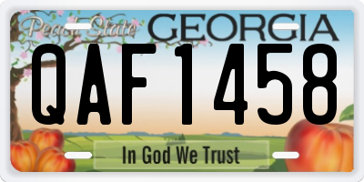 GA license plate QAF1458