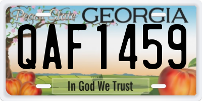 GA license plate QAF1459