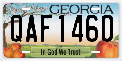 GA license plate QAF1460