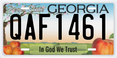 GA license plate QAF1461
