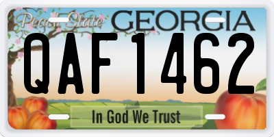 GA license plate QAF1462
