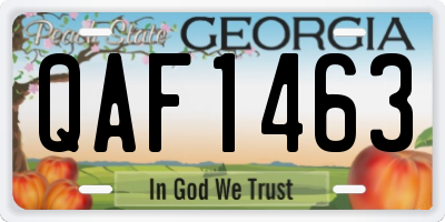 GA license plate QAF1463