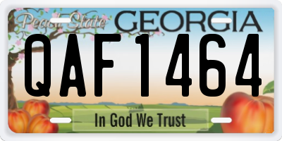 GA license plate QAF1464