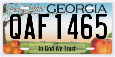 GA license plate QAF1465