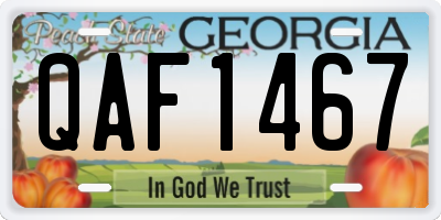 GA license plate QAF1467