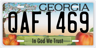 GA license plate QAF1469