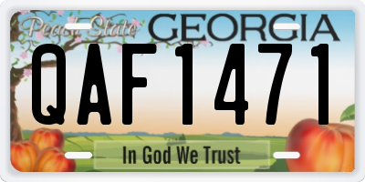 GA license plate QAF1471