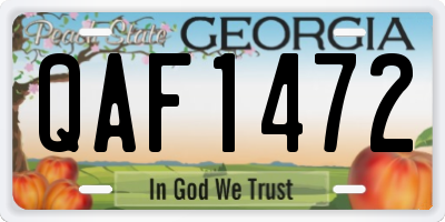 GA license plate QAF1472