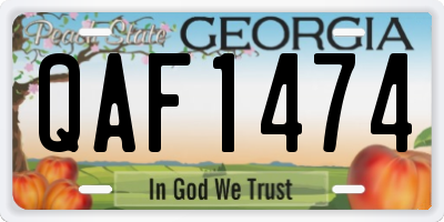 GA license plate QAF1474