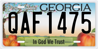 GA license plate QAF1475