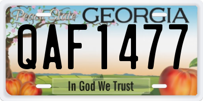 GA license plate QAF1477
