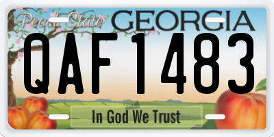GA license plate QAF1483