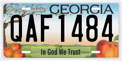 GA license plate QAF1484