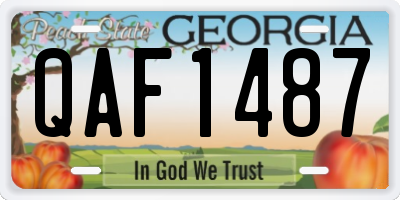 GA license plate QAF1487