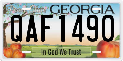 GA license plate QAF1490