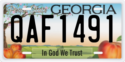 GA license plate QAF1491