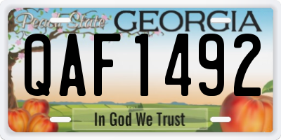 GA license plate QAF1492