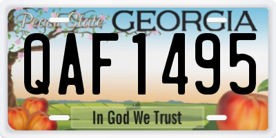 GA license plate QAF1495