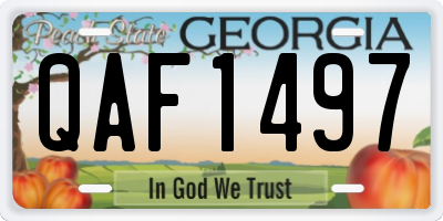 GA license plate QAF1497