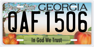 GA license plate QAF1506