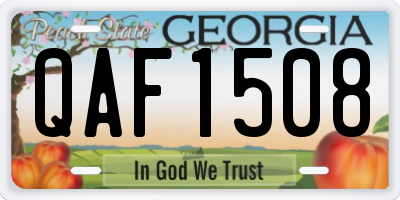 GA license plate QAF1508