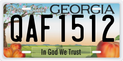 GA license plate QAF1512