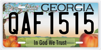 GA license plate QAF1515
