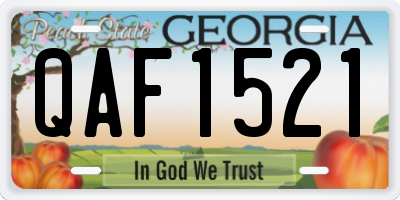 GA license plate QAF1521