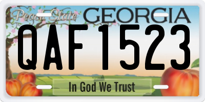 GA license plate QAF1523