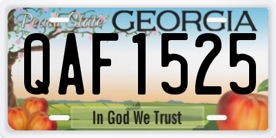 GA license plate QAF1525