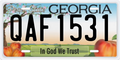 GA license plate QAF1531