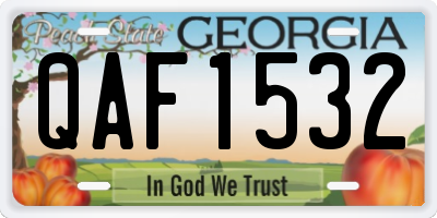 GA license plate QAF1532