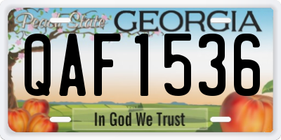 GA license plate QAF1536