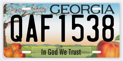 GA license plate QAF1538