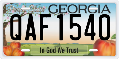 GA license plate QAF1540