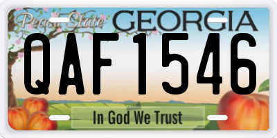 GA license plate QAF1546