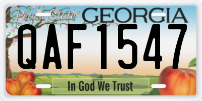 GA license plate QAF1547
