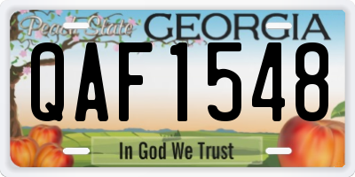 GA license plate QAF1548