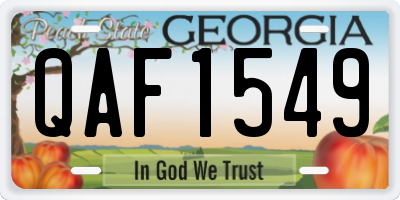GA license plate QAF1549